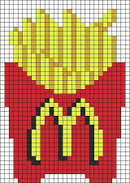 Fries Mcdonalds Perler Bead Pattern Http Www Diyprojectidea Net Fries Mcdonalds Perler Bead Pattern Perler Beads Pixel Art Pattern Pixel Art