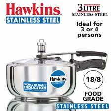 This small pressure cooker from hawkins is a great item for cooking small amounts of food for one to two people. Hawkins Stainless Steel Wide Pressure Cooker 3 Litres Silver Walmart Canada