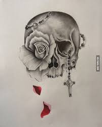 Schadel Und Rose Tattoo Design Blumen Tattoo In 2020 Rose Tattoo Design Skull Tattoos Sugar Skull Tattoos