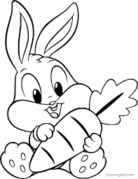 Rabbits like to eat carrots, so on this page, the carrot coloring pages including many rabbits graphics. Cute Bunny Eating A Big Carrot Coloring Page Coloringall