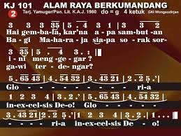 From i.ytimg.com verse 2 tinggi tinggi dalam surga tent'ra tuhan yang kudus tak lelah menyanyi juga di hadapan penebus. Kidungonline Com Kj 101 Alam Raya Berkumandang