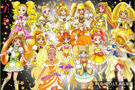 all yellow precure pretty cure anime japanese animation