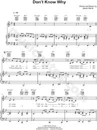 Norah Jones Don T Know Why Sheet Music In Bb Major Transposable Download Print Sheet Music Norah Jones Piano Sheet Music