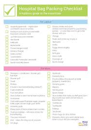 Hospital Bag Packing Checklist Printable Bub Hub