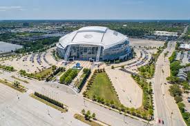 The stadium attracts up to 105,000 people per game, all converging into the suburb for cowboys parking and some football. Drone Images Of Dallas Cowboys Stadium At T Stadium