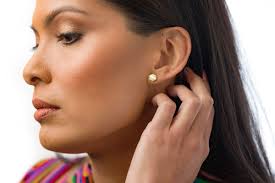 Hexagon Stud Earring Set with Crystal Quartz Clay and 14k Gold Plating