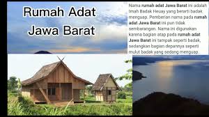 Rumah adat jawa barat disebut dengan rumah panggung karena melayang tidak menyentuh tanah dan menggunakan batu kali sebagai penumpu serta memiliki topang dari beberapa pondasi yang disebut wadasan. Kebudayaan Dan Keindahan Jawa Barat Youtube