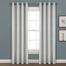 84 X52 Faux Linen Absolute Blackout Grommet Top Single Window Curtain Panel Light Gray Lush Decor Panel Curtains Lush Decor White Paneling