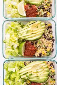 Many people find cooking relaxing and a good chance to unwind. Meal Prep Vegetarian Quinoa Burrito Bowls Recipe Vegetarian Recipes Healthy Healthy Vegetarian Vegetarian Meal Prep