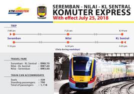 From kl sentral you can catch one of the more frequent trains on the kl to butterworth route (laluan). Ktmb 03 2267 1200 On Twitter Attention To All Passengers Effective 6 September 2018 The Komuter Express Train Service Seremban Nilai Kl Sentral Kl Sentral Nilai Seremban Will Depart And Arrive At Platform No 2