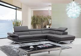 Divani Casa Quebec Modern Dark Grey Eco Leather Sectional Sofa Grey Leather Sectional Leather Sectional Sofa Modern Sofa Sectional