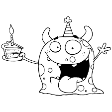 Leuk Voor Kids Happy Birthday Van Dit Vrolijke Monster Kleurplaten Gratis Kleurplaten Verjaardagsfoto S
