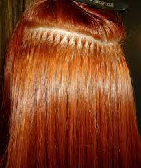Hairdreams Extensions Application Bond Red Head Keratin Hair Extensions Hair Extensions Hair Beads