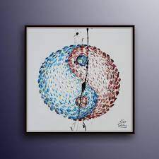 What does nicki minaj's tattoo mean? Amazon Com Yin And Yang 25 Oil Painting Traditional Chinese Character Completion Modern Art Symbol Balance Energy Peaceful Hot And Cold Tones Lots Of Texture Express Shipping By Koby Feldmos Handmade