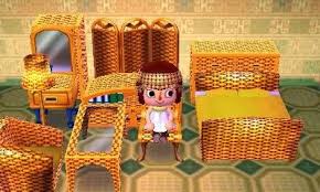 Animal Crossing New Leaf Customized Furniture Cabana Set Gold Animal Crossing New Leaf Holiday Decor