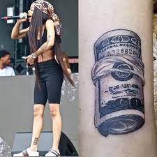 Rolled up dollar bill tattoo. 5 Celebrity Dollar Bills Tattoos Steal Her Style