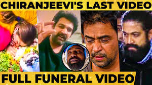 The funeral will be held today, and the police have advised that there should not be more than 150. Rip à®•à®¤à®± à®…à®´ à®® Arjun Meghna Raj Chiranjeevi Sarja à®© à®‡à®± à®¤ à®¨ à®® à®Ÿà®™ à®•à®³ Youtube