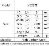 3x12x4mm V623ZZ V Ball Bearings For Linear Rail Track System 20Pcs V623ZZ V  Groove Ball Bearings - 3x12x4mm For Linear Rail Systems & Small Pulleys ...