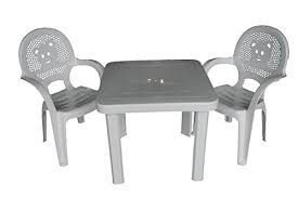 What table material works best for kids? Resol Childrens Kids Garden Outdoor Plastic Chairs Table Set White Chairs White Table Childs Furniture Pack Of 2 Chairs 1 Table Buy Online In Congo At Congo Desertcart Com Productid 56955640