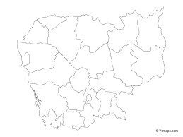 Outline Map Of Cambodia With Provinces Free Vector Maps Cambodia Map Map Map Outline