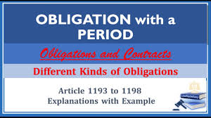 You are obligated by any explicit voluntary obligation to which you agree. Obligations With A Period Term Article 1193 Article 1198 Obligations And Contracts Youtube