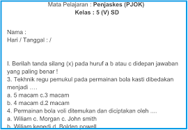 Soal pts pjok kelas 5 semester 1 th. Soal Ukk Dan Kunci Jawaban Pjok Kls 5 Jawabanku Id