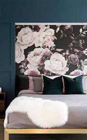 Purple Pink Dark Floral Wallpaper Murals Wallpaper In 2020 Floral Wallpaper Bedroom Black Floral Wallpaper Floral Bedroom