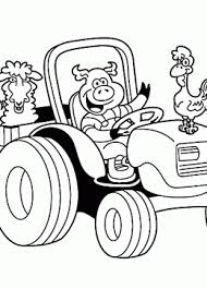 These bold 'n bossy coloring pages are ready for you to print out and color: Funny Farm Animal In Tractor Coloring Page For Kids Animal Coloring Pages Printables Fre Tractor Coloring Pages Farm Animal Coloring Pages Farm Coloring Pages