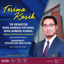 Beliau dibantu timbalan menteri, yang berhormat senator wan ahmad fayshal wan ahmad kamal. Lawatan Yb Timbalan Menteri Belia Dan Sukan Ke Utm Kuala Lumpur Calendar Events