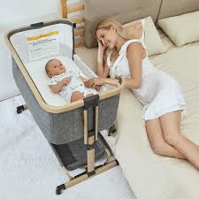 Amke 3 In 1 Baby Bassinets Baby Bedside Sleeper Baby Crib With Storage Basket For Newborn Arms Reach Co Sleeper Adjustable Portable Baby Bed Bedside Bassinet Comfy Mattress Travel Bag Included Walmart Com