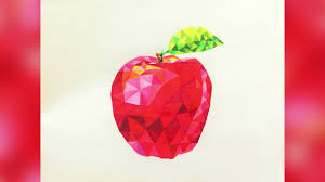 Polygonal Apple Drawing Art By Kaeious Art Drawing Apple Apple Art Polygon Art