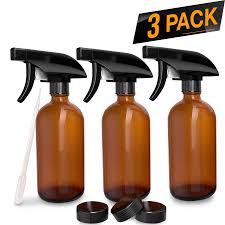 Nylea 3 Pack Refillable 8 Oz Empty Amber Glass Spray Bottles Free Phenolic Walmart Com Walmart Com