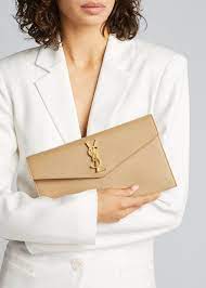 Saint laurent uptown textured leather clutch, new with tag!!! Saint Laurent Uptown Medium Ysl Monogram Grain De Poudre Clutch Bag Beige Clutches Clutch Outfit Ysl Clutch