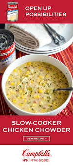Slow Cooker Creamy Chicken And Corn Chowder Recipe Campbells Soup Recipes Chicken Soup Recipes Corn Chowder