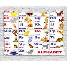 Educational Tapestry Animals Placed On Letter Of The Alphabet Teachers Chart Classroom Kindergarten Wall Hanging For Bedroom Living Room Dorm