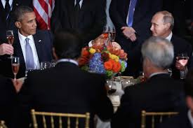 Obama, during talks in seoul, urged moscow to give him space until after the november ballot, and medvedev said he would relay the message to incoming russian president vladimir putin. This Awkward Photo Of Obama And Putin Locking Eyes At The Un Speaks Volumes Vox