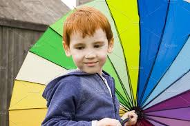 Boy Under An Umbrella Boys Umbrella Children