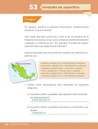 Cuaderno de trabajo y apoyo escolar matemáticas 5to grado. Unidades De Superficie Bloque Iii Leccion 53 Apoyo Primaria