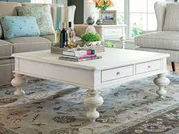 If coffee table is polished, remove the polish with a special compound from the hardware store. Square Shabby Chic Coffee Table With Gustavan Style Drawers Don T Sweat The White We Can Repaint It Chic Coffee Table Coffee Table Home Decor