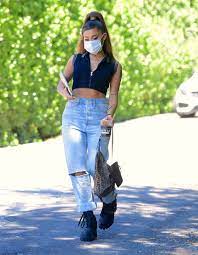 First entering the lime light in 2008 ariana was just 15 stared in the broadway show 13. Ariana Grande Gives Her Thigh High Boots A Rest Ariana Grande Outfits Ariana Grande Outfits Casual Ariana Grande Style