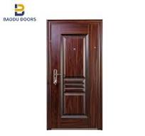 Entry Security Fire Rated Steel Exterior Doors Fancy Steel Wrought Iron  French Doors Swing Steel Door New Panel Modern Apartment