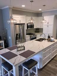 Island Idea Extra Large With Seating Room Underneath But Still Functional With The Sink And Roo In 2020 Kitchen Island Design Home Decor Kitchen White Kitchen Design