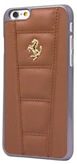 Leather hard case with ferrari scudetto badge on back red with black trim. Iphone 6 Ferrari Back Cover 464cce