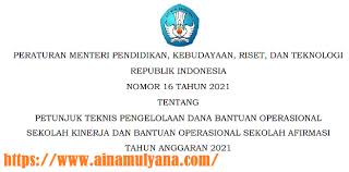 Juknis dan contoh format laporan rekapitulasi realisasi penggunaan dana bos reguler, bisa anda download pada link berikut ini: Juknis Bos Kinerja Dan Afirmasi Tahun 2021 Berdasarkan Permendikbudristek Nomor 16 Tahun 2021 Jelajah Informasi Pendidikan Jelajah Informasi