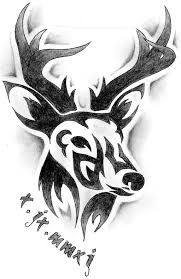 Black And White Deer Skull Tattoo Amazing Tribal Deer Head Tattoo Design Idea Deer Tattoo Deer Tattoo Designs Deer Skull Tattoos