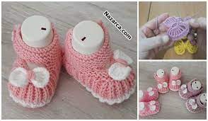 tigla fiyonk sisle patik kiz bebeklere orebilirsiniz nazarca com patikler bebek fiyonklar