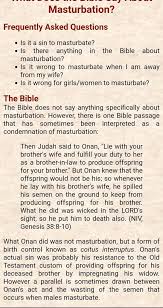 Check spelling or type a new query. Masturbation Frequently Asked Questions E Is Ita Sin To Masturbate Els There Anything In The Bible About Masturbation E Is It Wrong To Masturbate When I Am Away From My Wife Is