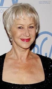 See pictures and shop the latest fashion and style trends of helen mirren, including helen mirren wearing bob, short cut with bangs, messy cut and more. Helen Mirren Wearing Her Silver White Hair Short In A Pixie