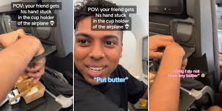 S'pore Influencer On SIA Flight Gets Hand Stuck In Cup Holder, Asks For  Butter To Loosen Hand