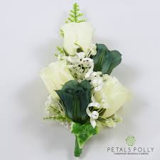 See more ideas about flowers, flower arrangements, floral arrangements. Sage Green Ivory Rose Wrist Corsage With Crystals Ivy And Greenery